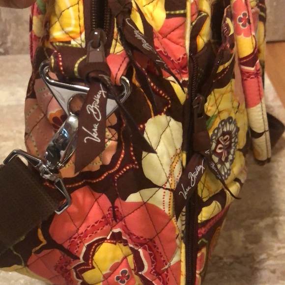Vera Bradley Floral Quilted Bag - Brown, Yellow, Pink - Picture 7 of 13